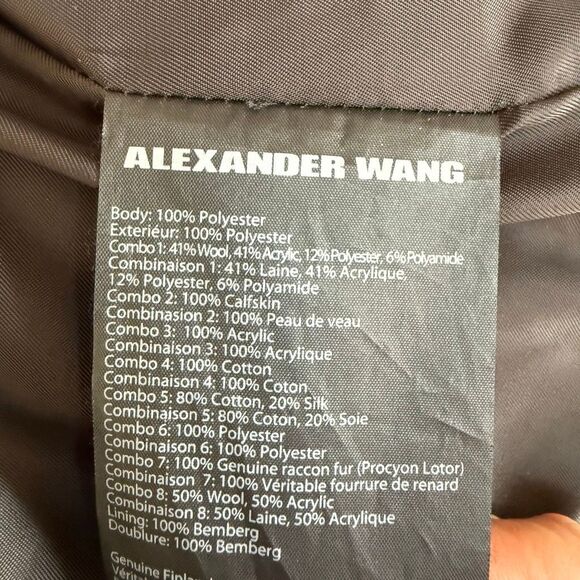 RARE Alexander Wang Runway Hybrid Tweed Ski Jacket leather detail size L No hood - Picture 8 of 11